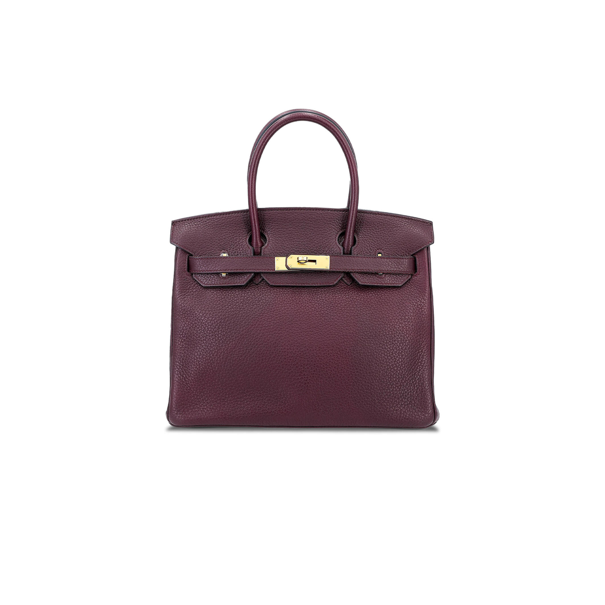 H**me5 BIRKIN 30 TOGO LEATHER BURGUNDY GOLD BUCKLE BAG 8575895581 (30*22*15cm) Master Quality